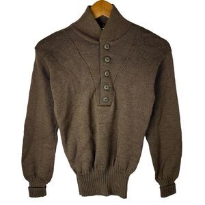 VTG Sebo Knitwear Sz S USA Army Jeep Sweater OD 100% Wool 8405-00-163-8907